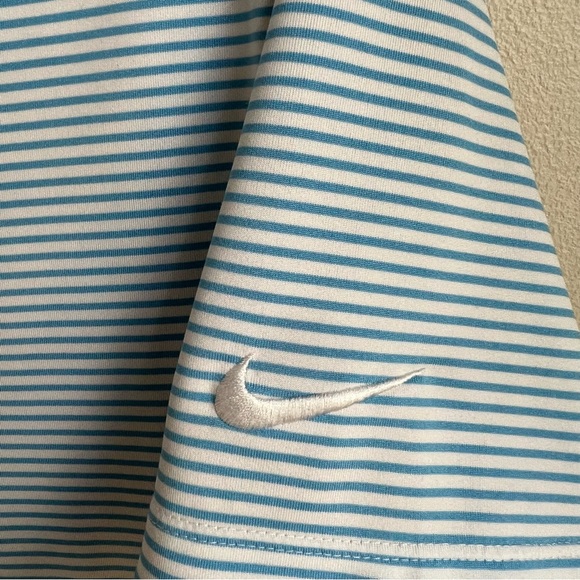 Nike Golf Blue Striped Polo, Size Medium - Picture 3 of 5